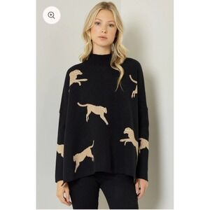 Entro Mock Neck Leopard Sweater